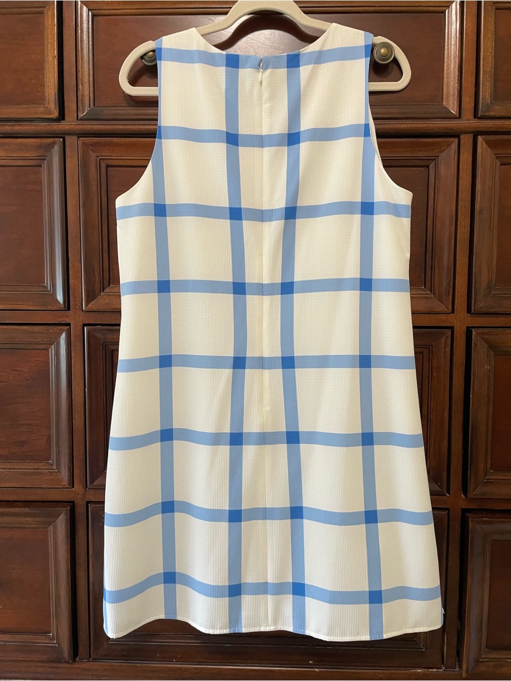 CeCe Hydrangea Print Summer Shift Dress, Sleeveless, Blue & White SIZE 12 - Picture 4 of 13